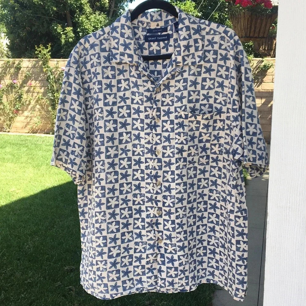 Grant Thomas Linen Hawaiian‎ Shirt